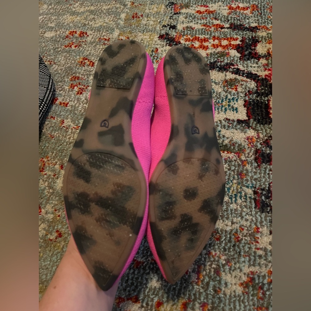Rothy's Bright Pink Knit Pointed Toe Flats - Picture 10 of 15